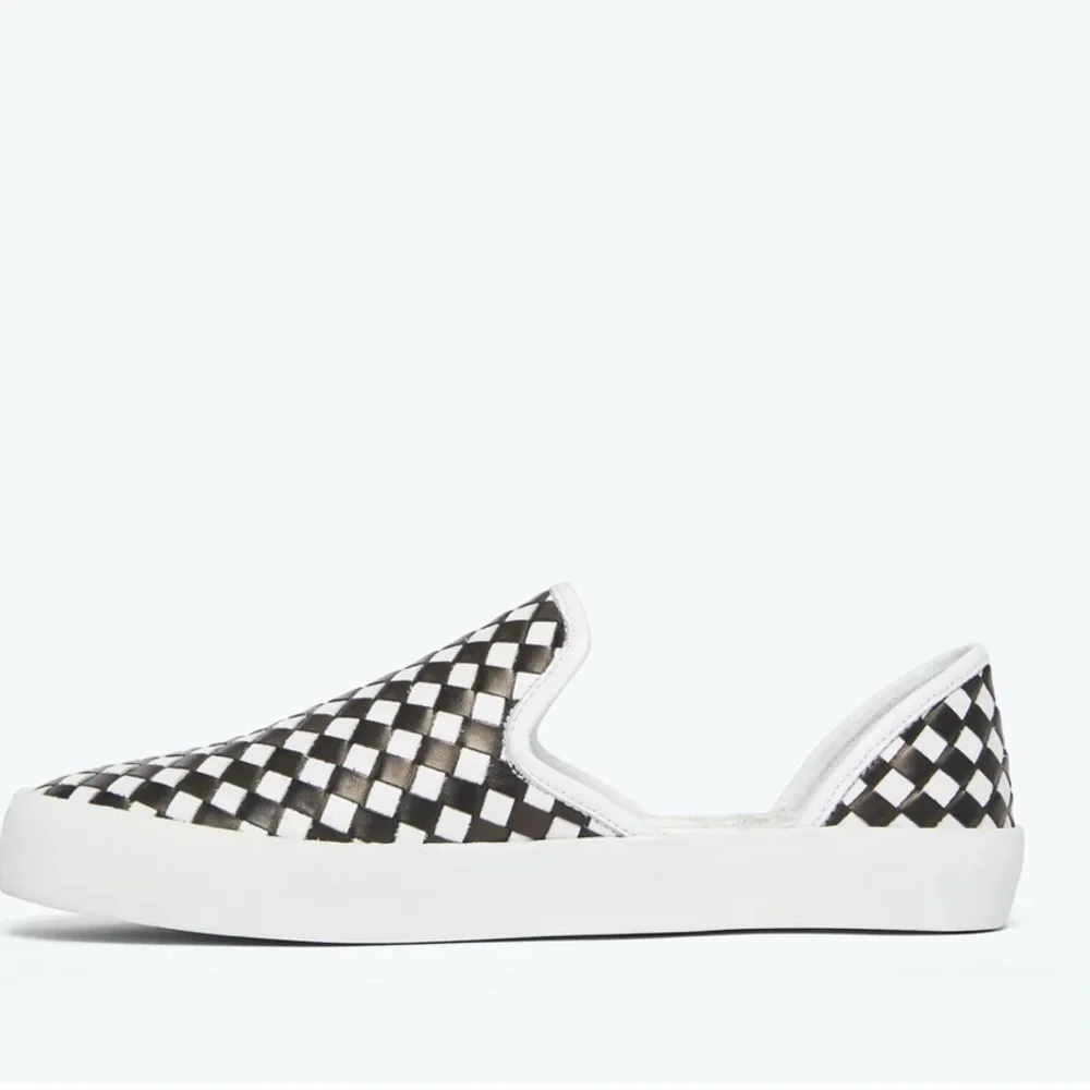 Freda Salvador Eddy D’Orsay Checkered Slip-Ons Sneaker Flats Size 6 - Picture 5 of 15